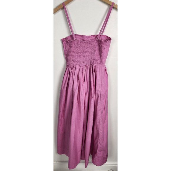 Free People Women's Sz. S Pink Purple Midi Adjustable Button Chest Dress - Picture 6 of 7